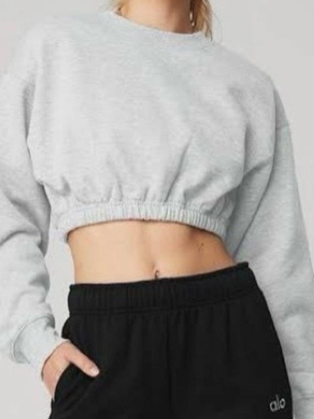 Alo Grey Ultra Cropped Sweatshirt